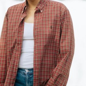 RALPH LAUREN Men's Women's Red Plaid Button Down Shirt Large